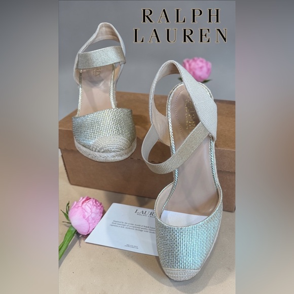Lauren Ralph Lauren Shoes - Lauren Ralph Lauren size 9.5 Pearl Espadrille Wedge Pumps BRAND NEW IN BOX!